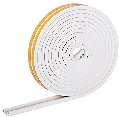 HELPMATE – Dichtungsband selbstklebend für Fenster & Türen – Fensterdichtung/Türdichtung zum Isolieren von Spalten mit 2,5 bis 5 mm Breite – Dichtband 9 x 5,5 mm (P-Profil | 12 Meter | Weiß)