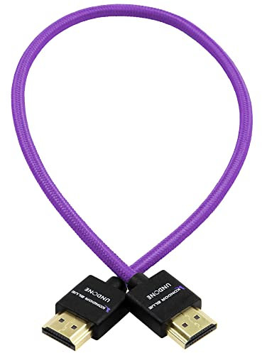 KONDOR BLUE x Gerald Undone | HDMI to HDMI 18 Braided Cable for On-Camera Monitors | High Speed 4K 3D - 60HZ HDMI, 2.0 18Gbps, HDR MetaData | Purple