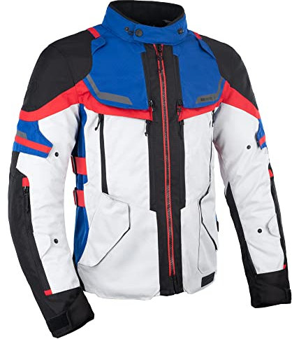 Oxford Men's Rockland 4 Season, 3 in 1 Motorcycle Jacket, Arctic Black Red, L