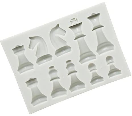 Jikiaci Schach Silikonformen zum Backen, Schachspiel Schokoladen-Fondant-Backform, Backform für Fondant zum Selbermachen für die Herstellung von Kerzenseifen