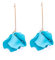 NILUXE DESIGN - Pendientes Flores Colgantes y Barra de Acero Inoxidable Dorados. Pendientes Mujer Petalos de Resina- Disponible Colores -Día de San Valentín Fiesta -Ideal para Regalar(Turquesa)