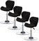 XGANGM Hussen für Barhocker mit Lehne Bezug Barhocker Stretch Stuhlhussen Barhocker Bar Drehstuhlbezug 2/4/6er Set Bar Stuhl Abdeckung Barhocker Schonbezüge mit Kurzer Rückenlehne,Schwarz,4PCS