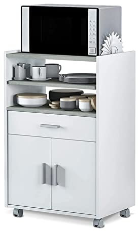 Mondo Viro - Mueble de cocina básico de aglomerado con ruedas y estante extraíble de 59 x 40 cm