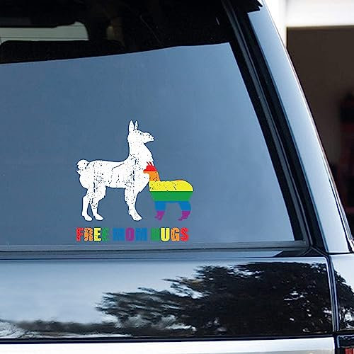 Yelolyio Free Mom Hugs Alpaka Gay Baby Aufkleber für Wasserflaschen, Telefon, Laptop, Skateboard, Auto, Pansexuell, LGBTQ Fenster Auto Vinyl Aufkleber, Stoßstangenaufkleber, 2er Set 11 Zoll