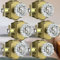 Calzibeno 6 Pack Antique Brass Crystal Rosette Glass Door Knobs with Privacy Lock, Vintage Interior Bedroom Bathroom Door Knobs
