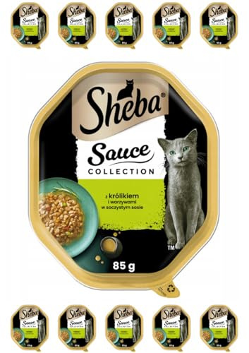 Sheba Katzenfutter Sauce Spéciale für ausgewachsene Katzen - hochwertiges Nassfutter für Katzen mit Kaninschen und Gemüse 11 Schalen (11 x 85 g)