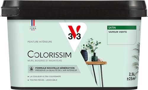 V33 Peinture multi-supports Colorissim® Vapeur verte satin 2,5L
