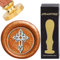craspire Kreuz Wachssiegelstempel 25 mm Vintage Siegelwachsstempel Abnehmbarer Messingkopf Mit Holzgriff Für Hochzeit, Geburtstag, Weihnachten, Neujahr, Party, Umschläge, Einladungen