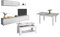 duehome | Pack de Salon con Modulo TV + Mesa de Centro Elevable y Mesa de Comedor, Conjunto de Salon, Modelo Arlet MAX V1, Acabado en Blanco Artik y Cemento