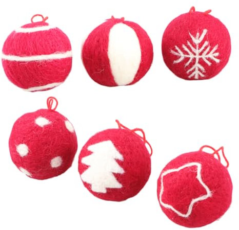 Ciieeo 6st Weihnachtskugel-Ornamente Wollknäuel Schlüsselbund Anhänger Urlaub TRE Hängenden Ball Christbaumkugel Dekoration Glitzernde Weihnachtskugel Café- Blumenkasten Weihnachten