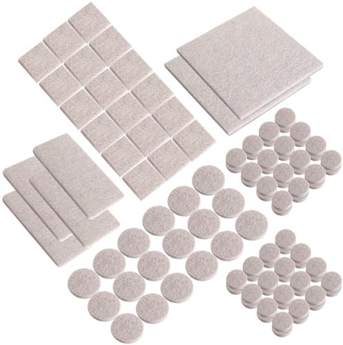 106 feltrini per mobili, autoadesivi, per sedie, antigraffio, per mobili, gambe, mobili, feltrini per pavimenti in legno, beige