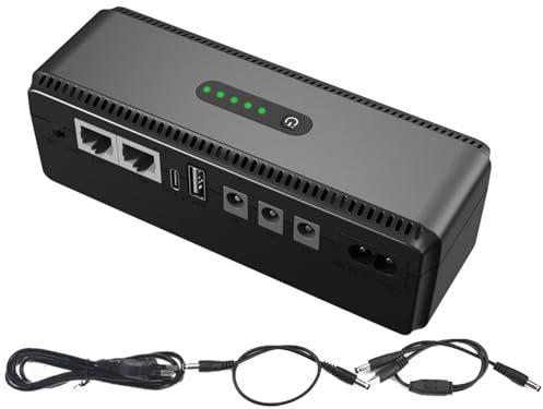 Small UPS Battery Backup, 10400mAh Battery Backup & Surge Protector for Router Modem Uninterruptible Powers Supply, Uninterruptible Powers Supply with DC 12V 9V 5V 2A Output for Wireless Router, Modem
