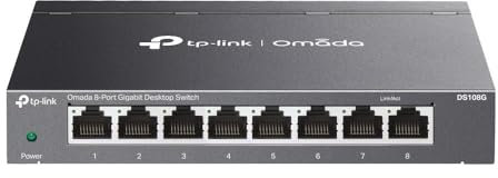 TP Link - Conmutador de escritorio (8 puertos Gigabit Omada)