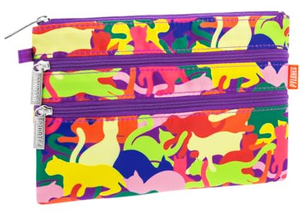 Pylones : Zip Pouch – Tasche mit 3 Reißverschlüssen – cham, mehrfarbig