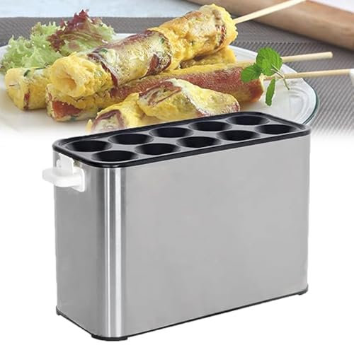 KHZKHC Machine Rouler Les Œufs Électrique, Machine Rouler Les Œufs Pour Le Petit-déjeuner, Machine Rouler Les Œufs Électrique Entièrement Automatique 10 Tubes, Antiadhésive Et Chauffante