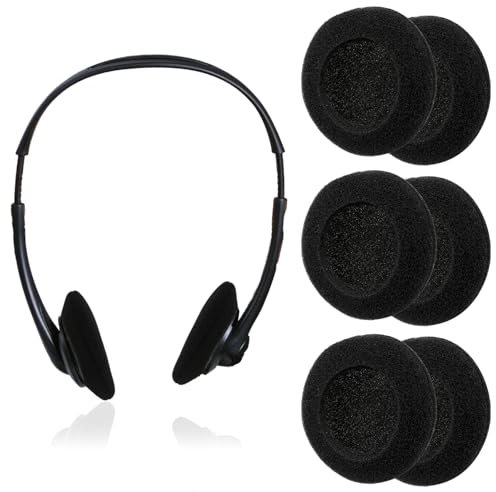 3 Paar Schaumstoff Ohrpolster Kopfhörer Schaumstoff Ohrhörer Ohrpolster Schaumstoff Polster Kopfhörerpolster Ohrpolster 50mm Schaum Ohrkissen Black Ersatz Earpads ür in-Ear Kopfhörer