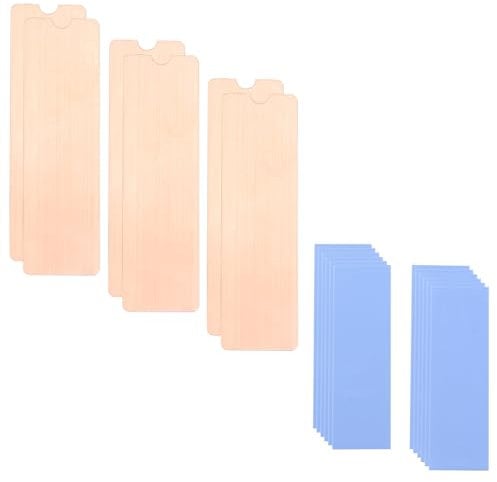 ZDE 6PCS M.2 Heatsink Copper M2 PCIe NVMe Laptop Copper Heatsinks with 12PCS 70x20x0.5/1mm Silicone Thermal Pads for Raspberry Pi NGFF PCIE SATA M.2 2280 SSD Portable Enclosure Desktop PC Laptop