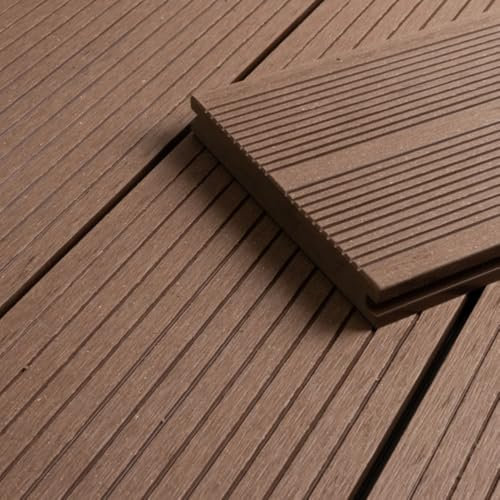 HORI WPC Terrassendiele Braun | Terrassenplatten | beidseitig verwendbar | Terrassenboden | Dielen | WPC Holzfliesen | Terrasse Garten Balkon | Bali | Dielenlänge: 4000 x 140 x 20 mm