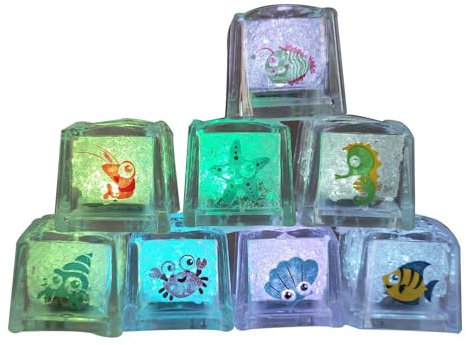 Light Up Ice Cubes, Multicolor LED Ice Cubes, Water Activated Bath Cubes, LED Glow Ice Cubes, Light Up Bath Cubes, LED Ice Cubes for Kids, Bath Glow Cubes, Color Changing Ice Cubes