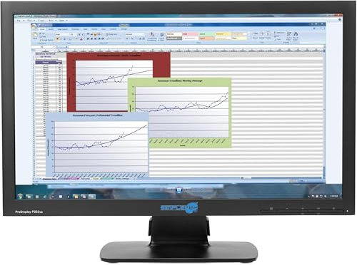 SIMPLETEK - Monitor Bildschirm Display LCD-Panel P222VA 22 21.5 16:9 Desktop-PC DP VGA Schwarz mit Original-Basis (Generalüberholt)