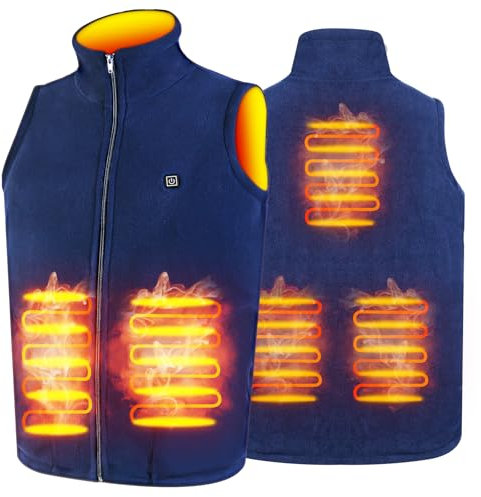 TOUVE Beheizte Weste, Polarfleece-Heizjacke Beheizbare Weste, Heizweste Herren Damen, Prämie Beheizbare Jacke Elektrische, 3 Einstellbar Temperatur Elektrischer Beheizte Weste (Ohne Powerbank)