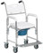 HOMCOM 3-in-1 faltbarer Toilettenstuhl für ältere Menschen, 45cm drehbarer Rollstuhl mit abnehmbarer Toilettenschüssel, höhenverstellbar, Toilettenstuhl Booster für behinderte ältere Menschen,