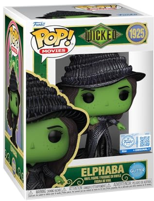 Funko Pop! Movies: Wicked: For Good - Elphaba (Glitter) - Amazon Exclusive | Merchandising Oficial de Películas - Figura de Vinilo Coleccionable para Decoración - Regalo Friki de Cumpleaños