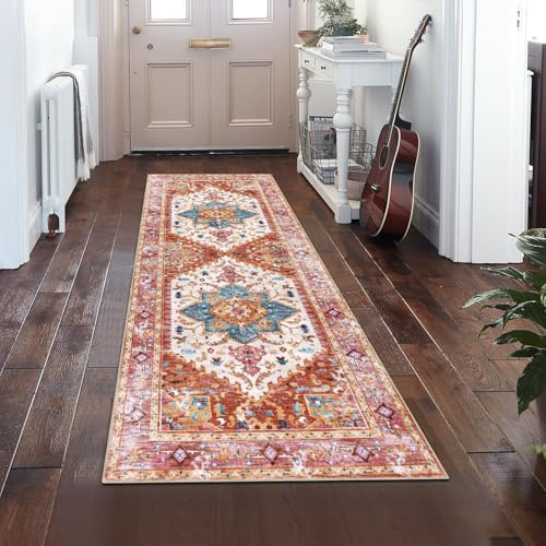 RBQIZVW Fußmatte innen waschbare, Kurzflor Teppich Läufer Flur 40×120 cm Rosa Waschbarer Teppich,Ideal als Küchenteppich - Vor dem Bett Flauschiger Teppiche Zusammenklappbar