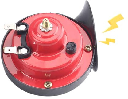 Klaxon Mächtiger LKW -Zug 300DB | Wasserdichtes Elektrisches Horn 12/24 V | Accessoire Motorcycle Auto Boat | Schallsignal Starker Routenreisen | Rote Nachhaltige Stahlhorn -Kit
