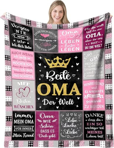 ZUCZUG Muttertagsgeschenke Gsgeschenk für Oma zum Geburtstag Muttertag | Kuscheldecke Flauschige Personalisierte Geschenke Faultier Decke An Meinen Opa, Super Weiche Flanelldecke Wohndecke für Sofa
