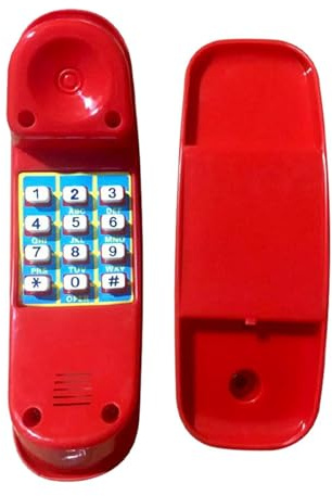 QUXVUIS Spielzeugtelefon für den Spielplatz – eine wunderbare Ergänzung für die Outdoor Ausrüstung von Kindern und sorgt für anregendes Spielen, Rot, 21.5 x 6 x 8 cm