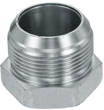 sourcing map JIC Bouchons hydrauliques, joint mâle évasé à 37°, raccords de tuyau hydrauliques en acier au carbone avec placage zinc, pour raccords et ports femelles JIC -20 (1-5/8-12 UN), 4,3 x 3,8