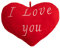 Deuba Herzkissen I Love You Liebe 26cm flauschig weich gestickter Schriftzug Plüschherz Plüschkissen Kissen Kuschelkissen