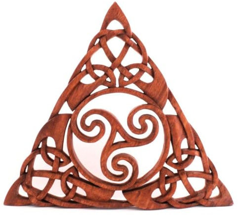 Wandbild Keltische Triskele geschnitztes Ornament Holzbild Wanddeko Ho