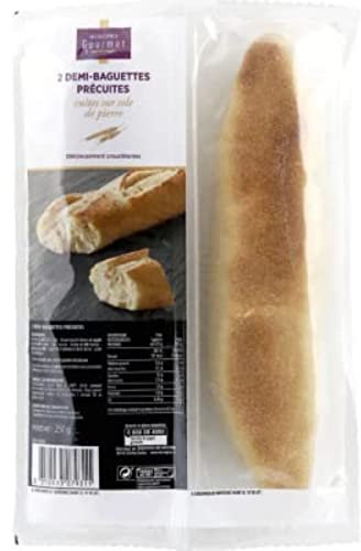 Monoprix Gourmet Demi-baguettes précuites cuites sur sole de pierre - Les 2 baguettes - 250 g