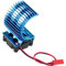 Dilwe Motor Heat Sink, Heat Sink With Cooling Fan for 1/10 Scale Electric RC Car 540/550 Motor(Blue)