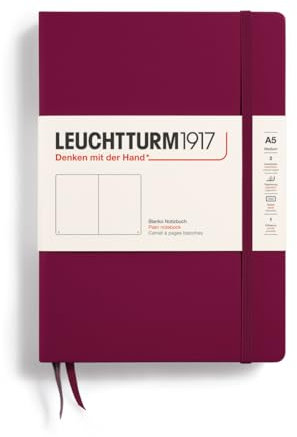 LEUCHTTURM1917 359697 Notizbuch Medium (A5), Hardcover, blanko, port red