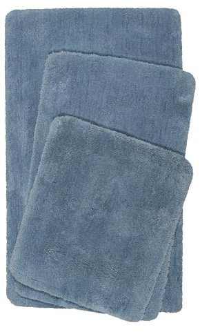 Homie Living Badteppich, Badematte kuscheliger Flauschiger weicher Flor l rutschfest und Waschbar Porto Azzurro (55 x 65 cm, Blau)