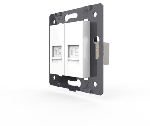 Luxus-Time LIVOLO Innenleben 2x RJ45 Netzwerkdose CAT6 DURCHGANG Patch-Patch VL-2ND-11 Weiß Netzwerk Anschluss Einbau Dose Cat Patch