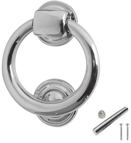 Türklopfer, ringförmig, poliertes Chrom, 2 Stück