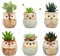 Lewondr Vaso da Fiori, [6 Pezzi] 2,5 Pollici Carino Mini Vaso di Gufo in Ceramica per Pianta Succulente Decorazione da Casa Tavolo Scrivania Ufficio - Multicolore