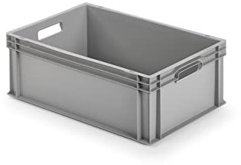 ALUTEC Conteneur en plastique fermé (capacité de 45 l, dimensions externes de 600 x 400 x 220 mm, empilable, apte au contact alimentaire, résistant au froid et à la chaleur de -40°C à +80°C) 75020