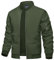 TACVASEN Herren Bomber Blouson Herbtsjacke Dünne Sommer Jacke Freizeit Casual Jacken College Jacket (3XL,Armeegrün)