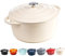 Round Casserole Dish - Cast Iron Ceramic Induction and Gas Safe Dutch Oven Roasting Cooker - with Lid - 10 Year Gurantee (2.7L Casserole, Cream)