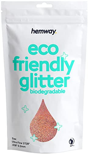 Hemway Eco Friendly Biodégradable Glitter 100 g / 3,5 oz cosmétique Bio Safe Étincelle végétalien pour le visage, fard à paupières, Craft - 1/128 0.008 0.2mm - holographique or rose