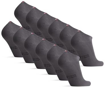 DANISH ENDURANCE Chaussettes en Fibre de Bambou, Ultra Douces & Respirantes, Homme Femme, 6 Paires, Gris, 43-47