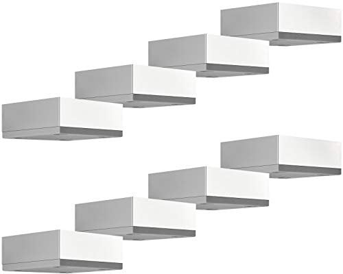 SOTECH 8 Stück Möbelfüße Motel 25 mm 65 x 65 mm Chrom poliert Schrankfüße aus Aluminum