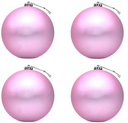 DARO DEKO Weihnachts-Kugel XXL Ø 15cm - 4 Stück rosa matt