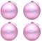 DARO DEKO Weihnachts-Kugel XXL Ø 15cm - 4 Stück rosa matt