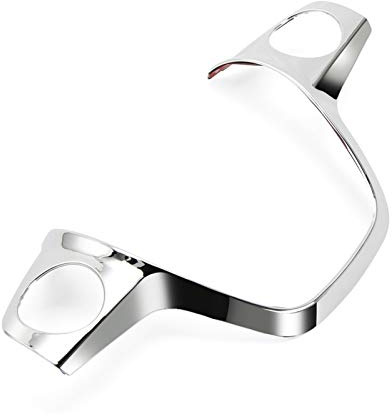 SFUO ABS Chrom-Ordnungs-Lenkrad-Abdeckung Aufkleber Fall fit for Ford Focus 3 Mk3 2012-2014 / Kuga 2013-2015 Zubehör (Color Name : Chrome 1pcs)